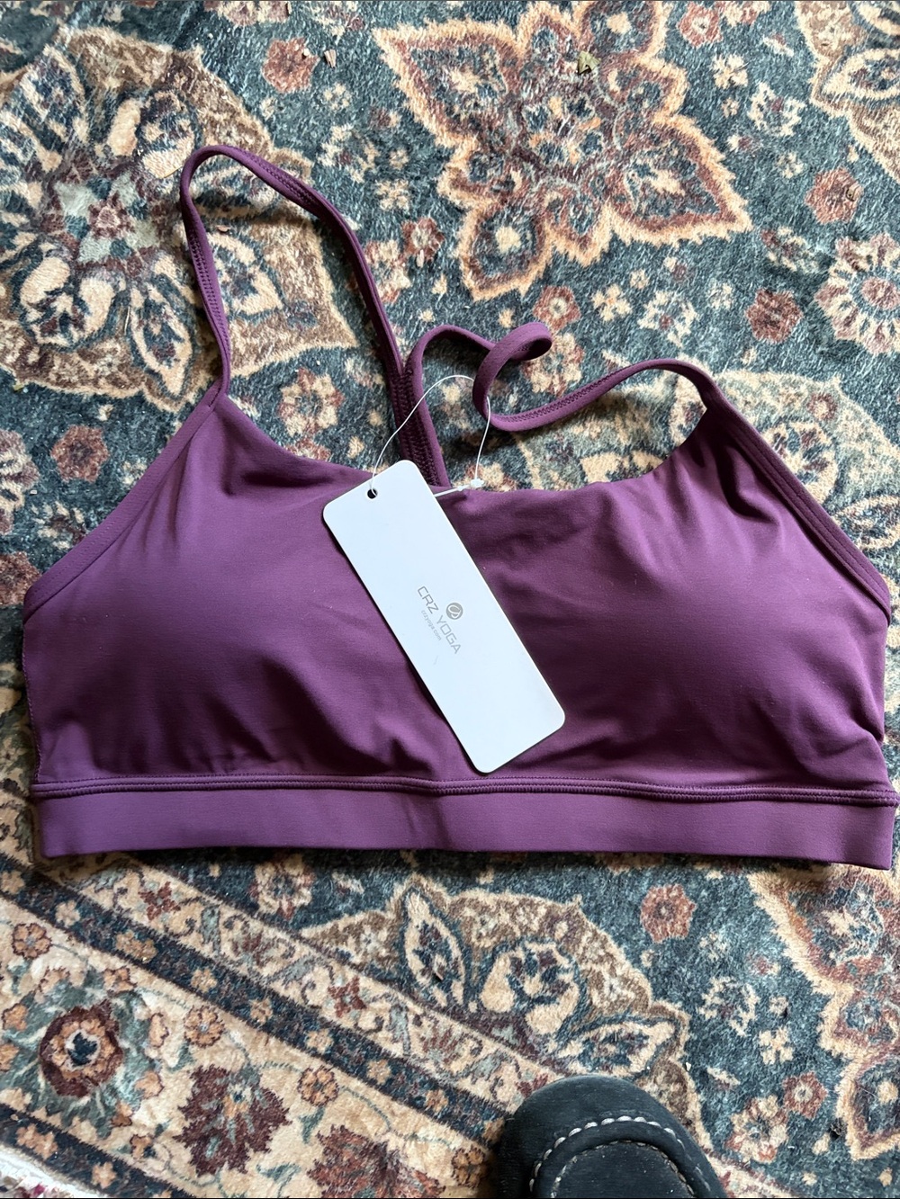 CRZ YOGA Plum Adjustable-Strap Sports Bralette